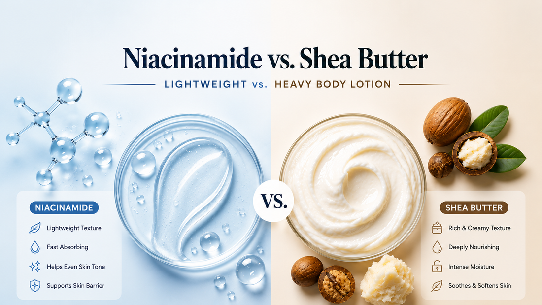 Niacinamide vs. Shea Butter body lotion